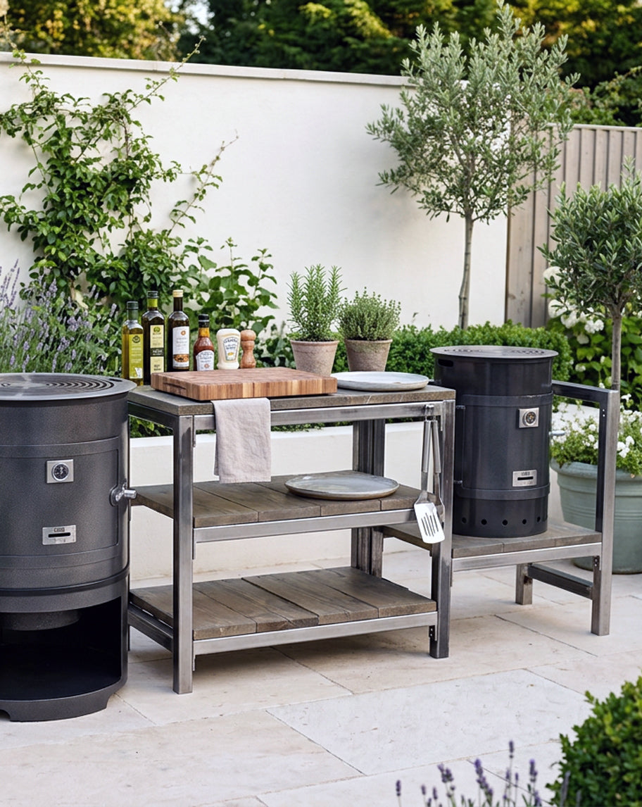 BBQ Stove Food Preparation Station with Mini BBQ Stand