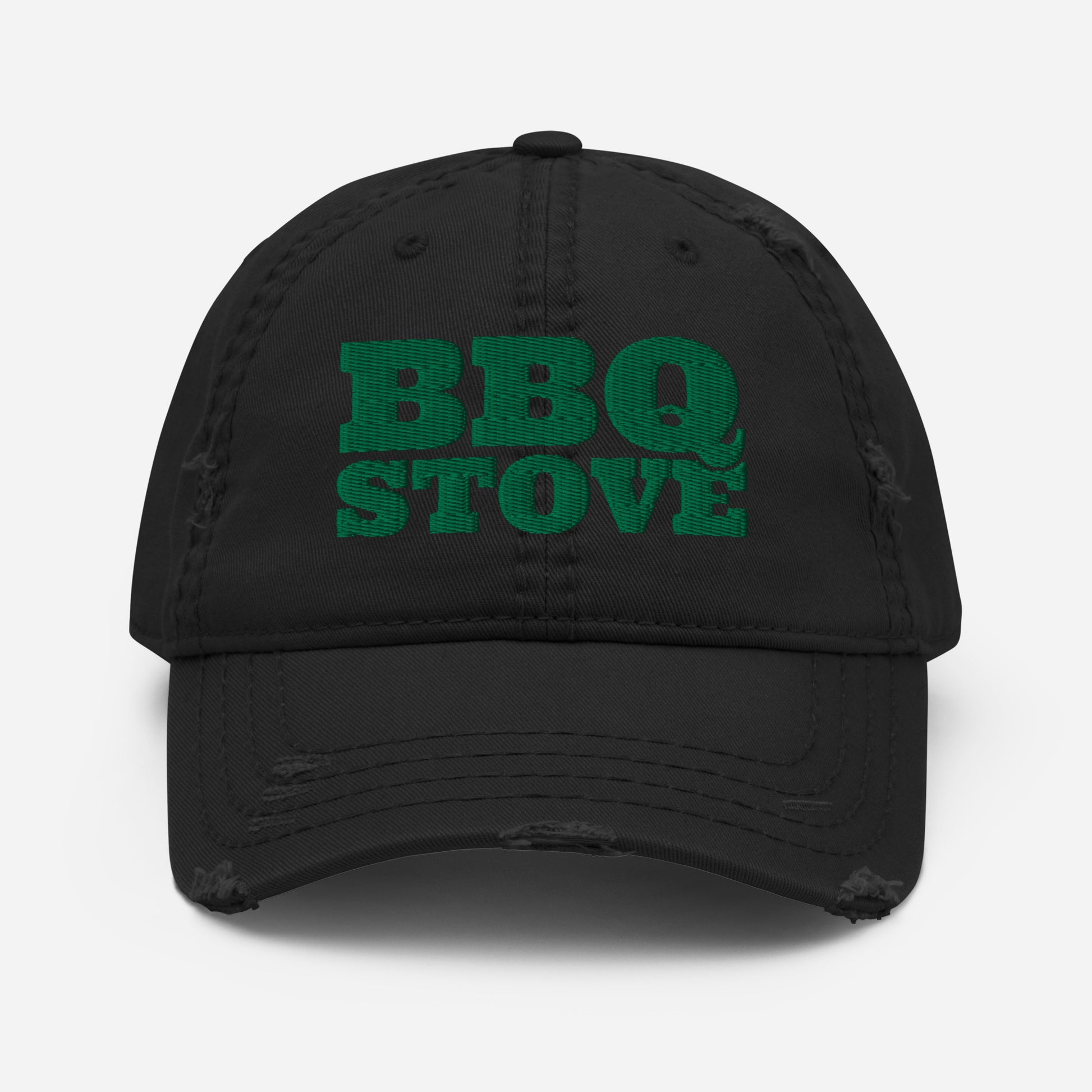 BBQ Stove Distressed Dad Hat in Black