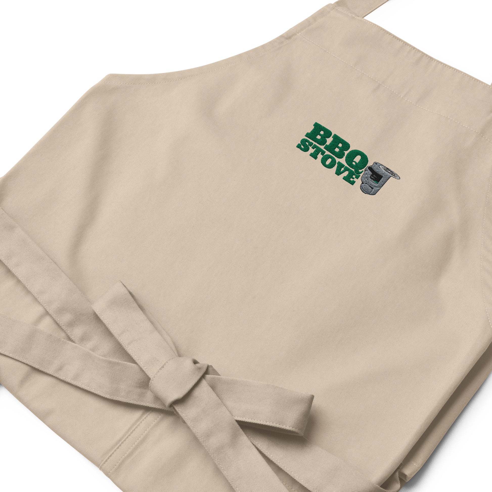 BBQ Stove Organic Cotton Apron Rope Zoomed In